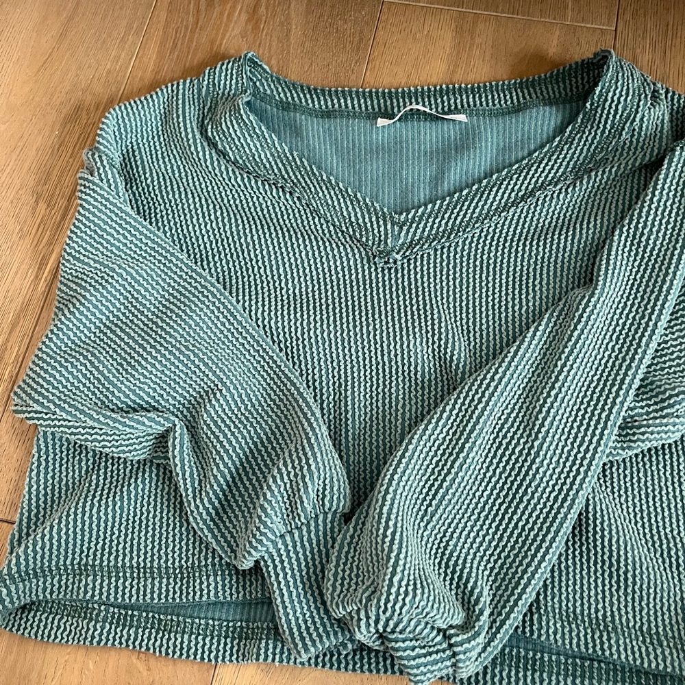 Altar'd State Seafoam V-Neck Sweater